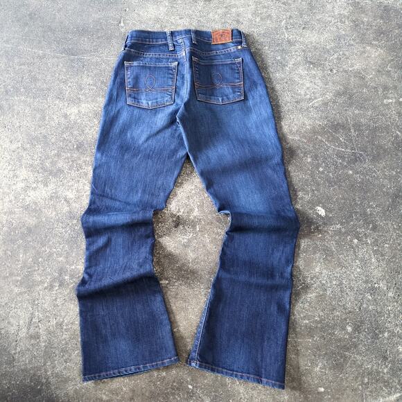 Lucky Brand Jeans Womens 2 Blue Sofia Bootcut Thick Stitch Dark Wash Denim 26x31 - Picture 3 of 8